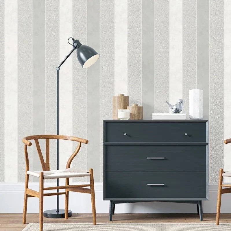 Calico Stripe Wallpaper in Neutral