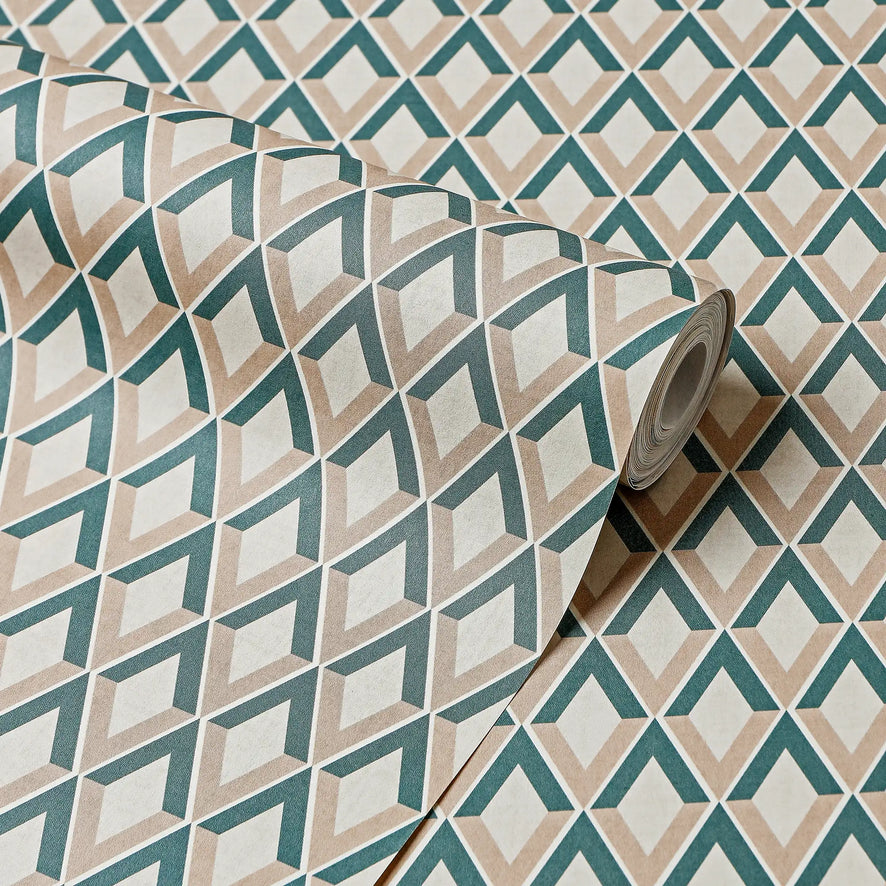 Abstract Chevrons Wallpaper in Cool Tones