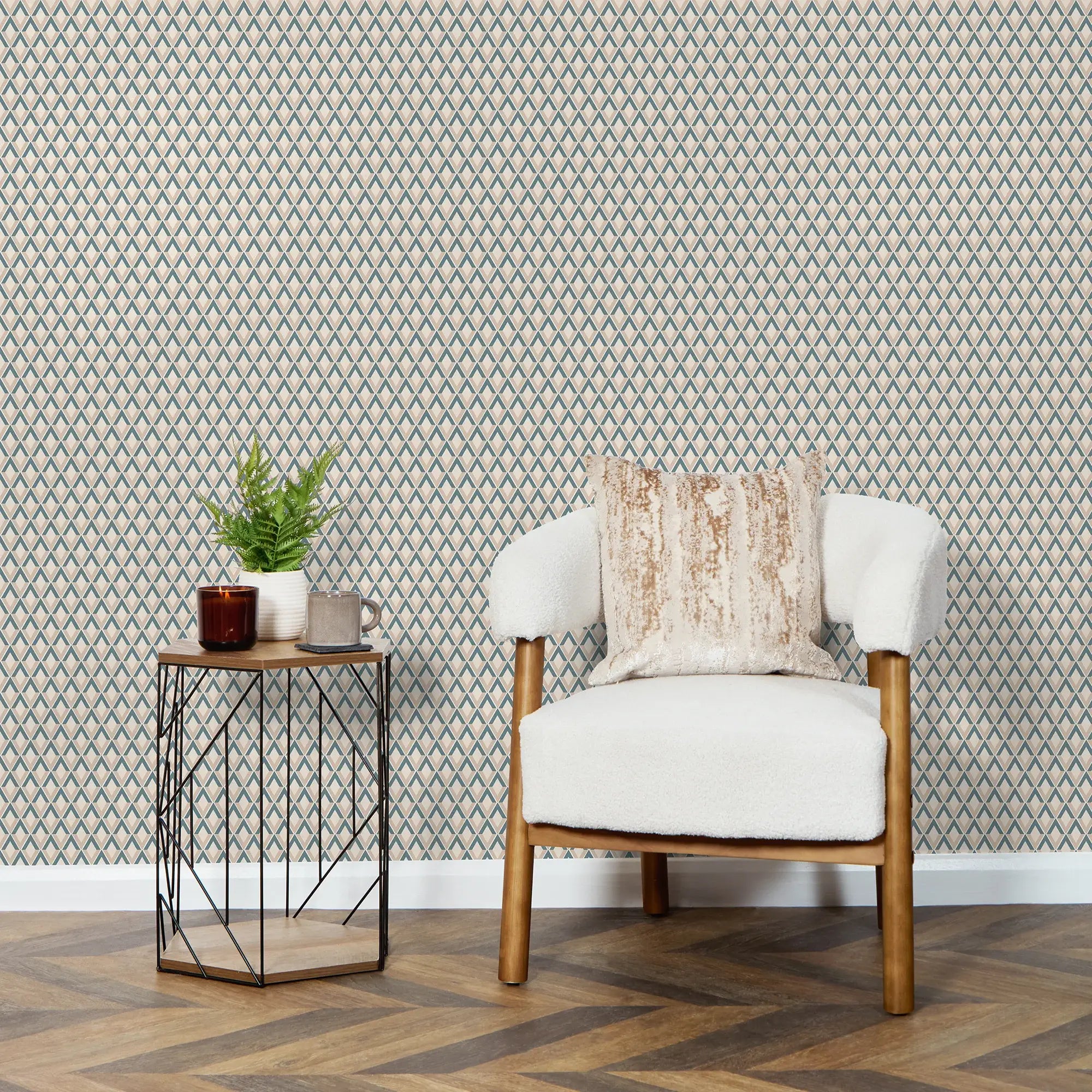 Abstract Chevrons Wallpaper in Cool Tones