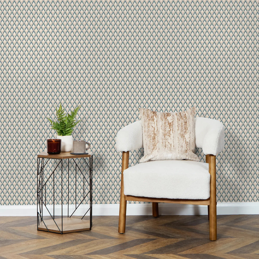 Abstract Chevrons Wallpaper in Cool Tones