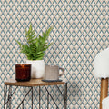 Abstract Chevrons Wallpaper in Cool Tones