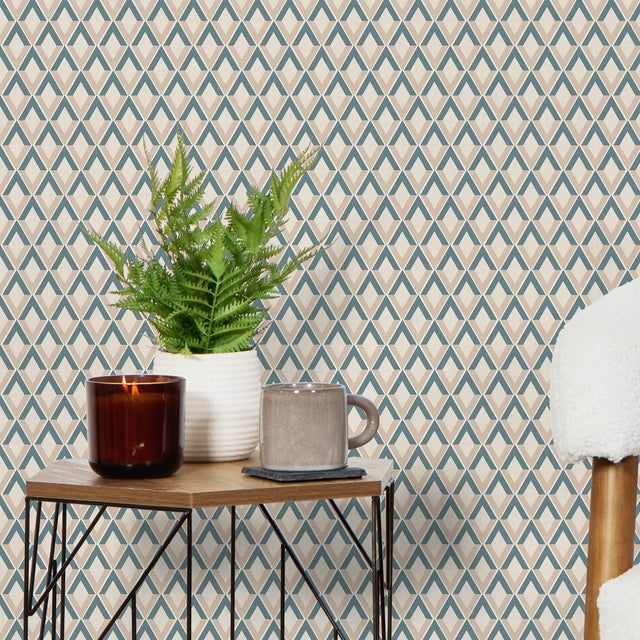 Abstract Chevrons Wallpaper in Cool Tones
