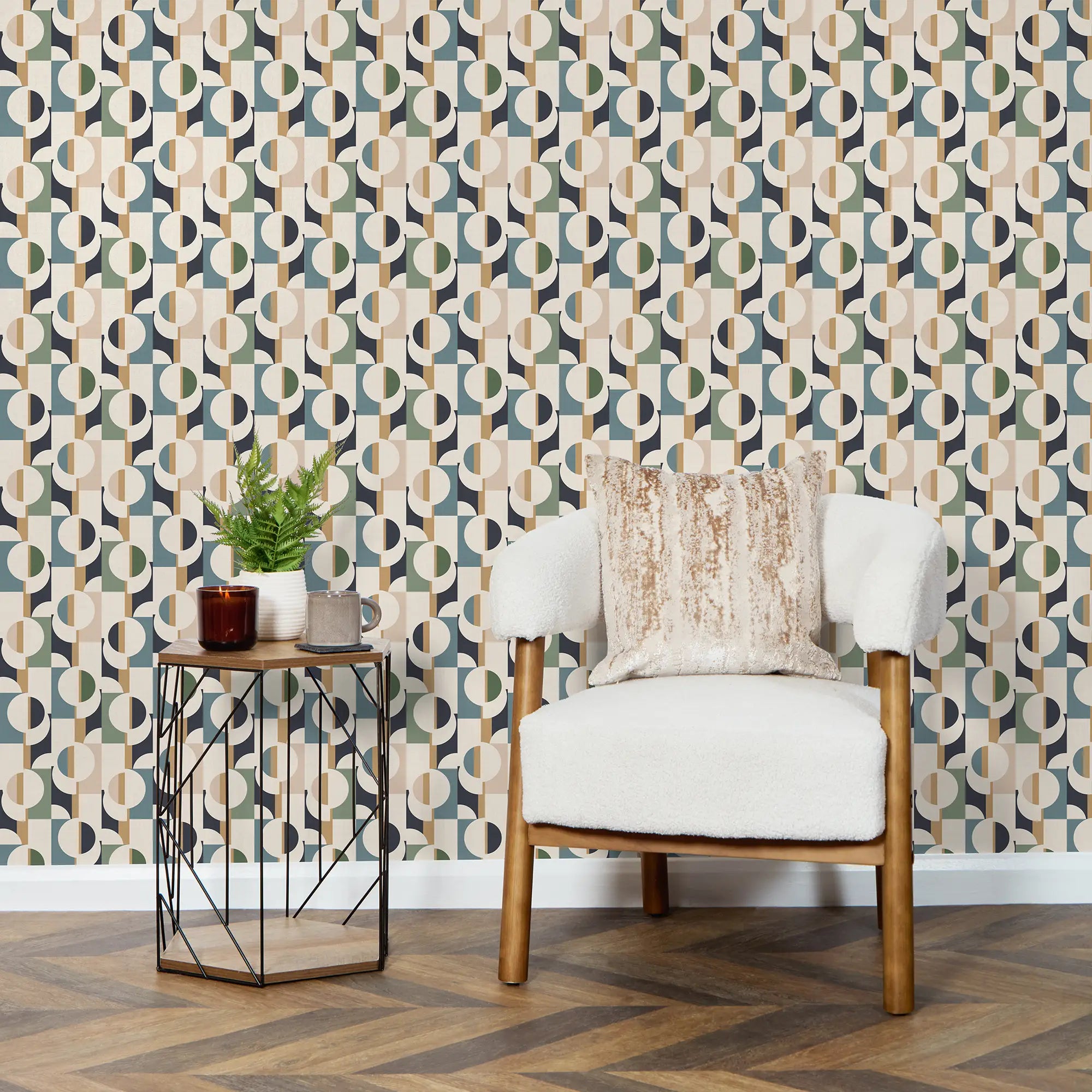 Abstract Circles Wallpaper in Cool Tones