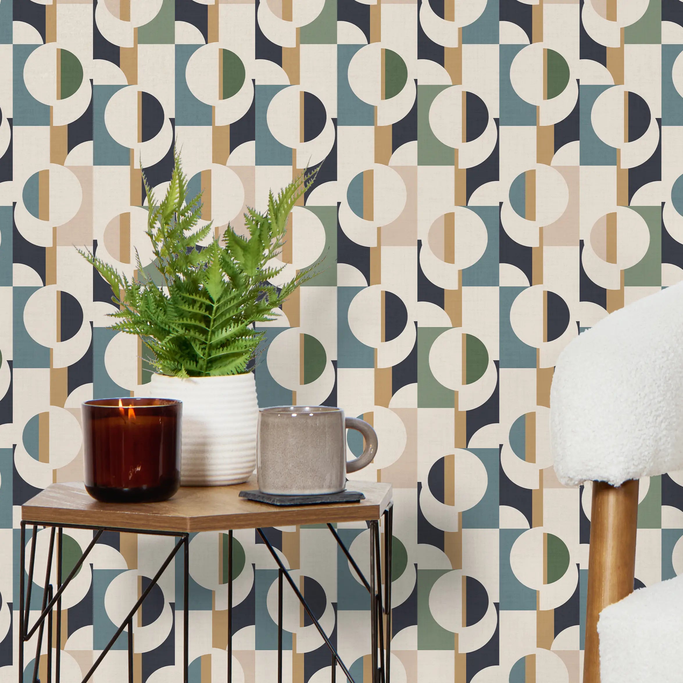 Abstract Circles Wallpaper in Cool Tones – I Love Wallpaper