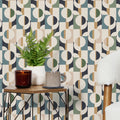 Abstract Circles Wallpaper in Cool Tones
