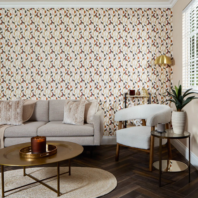 Abstract Circles Wallpaper in Warm Tones