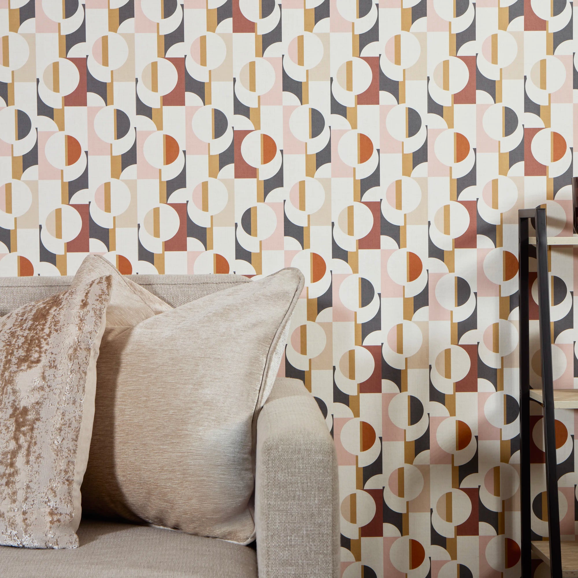 Abstract Circles Wallpaper in Warm Tones