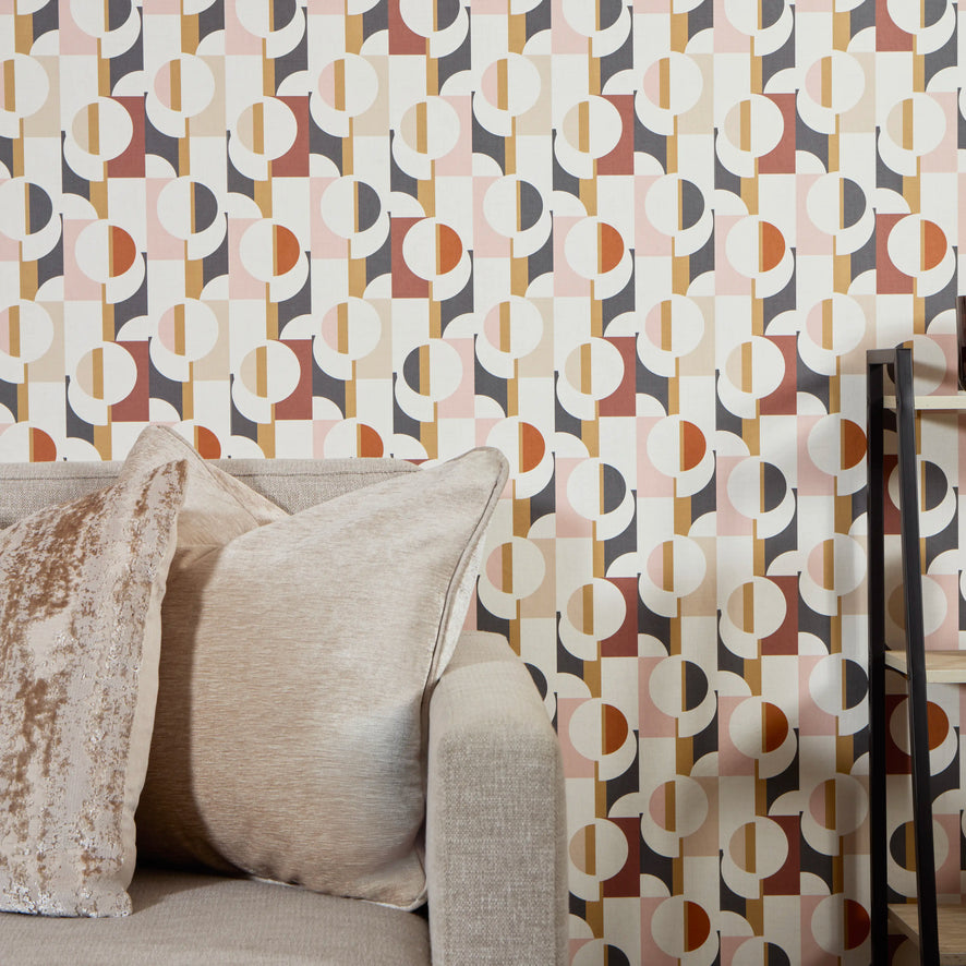 Abstract Circles Wallpaper in Warm Tones