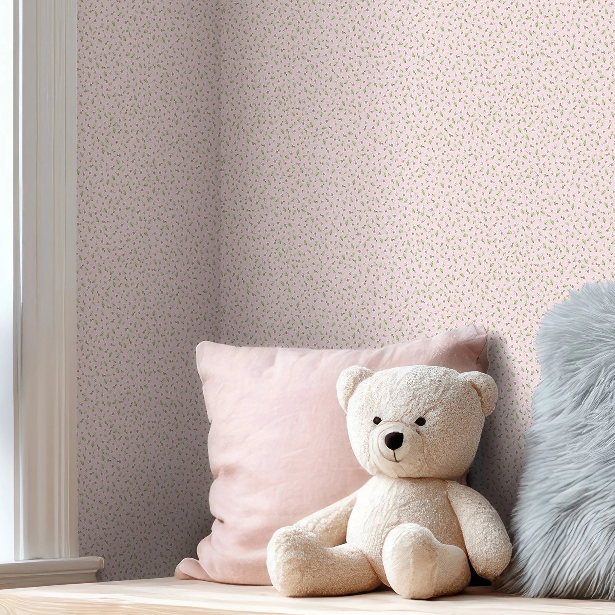 Apple Blossom Wallpaper in Soft Pink