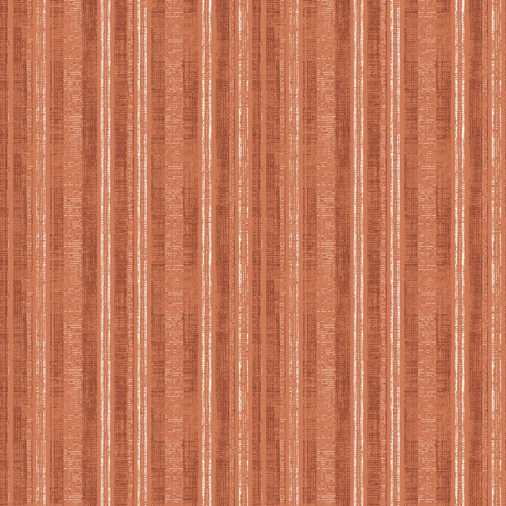 Artisan Stripe Wallpaper in Terracotta on Cream