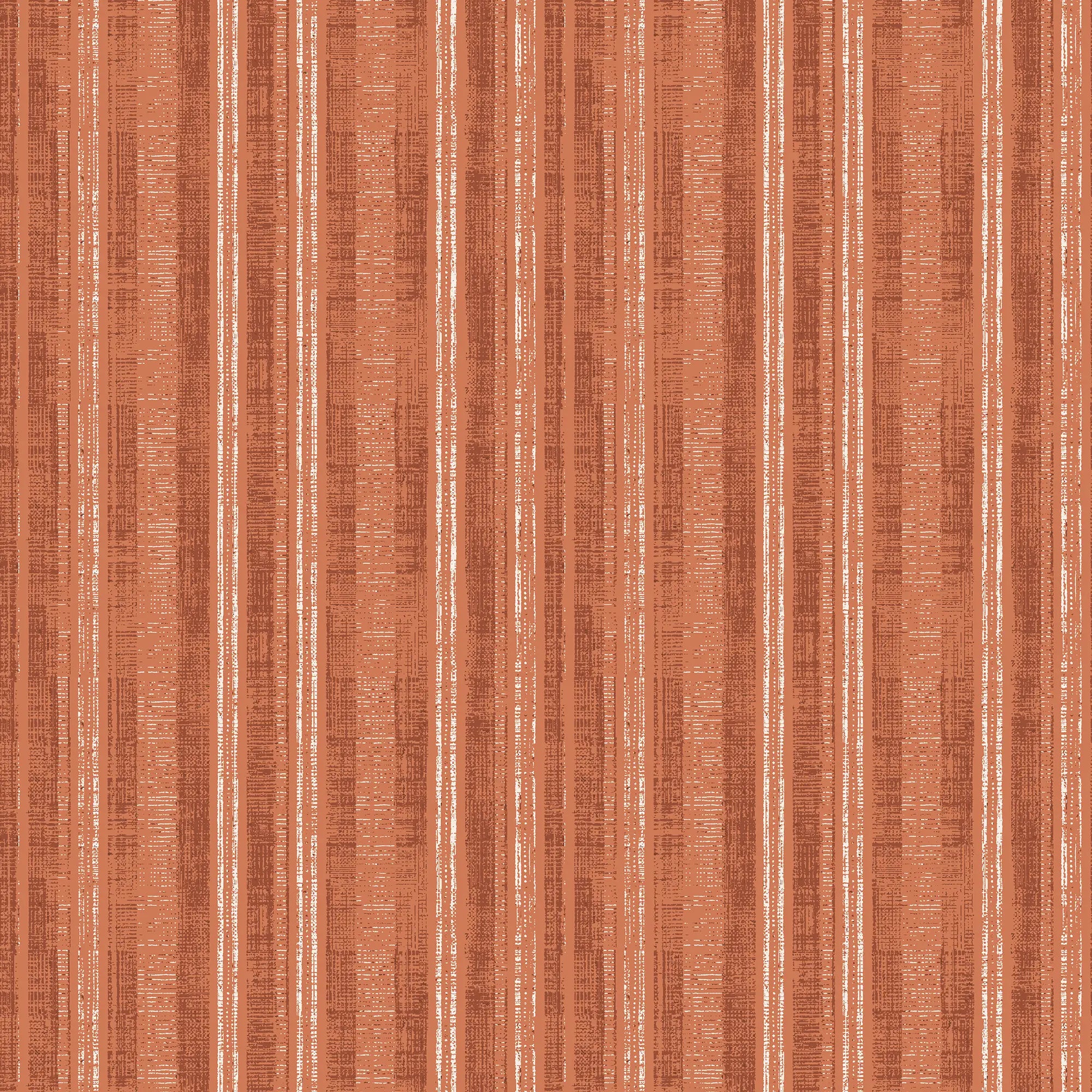 Artisan Stripe Wallpaper in Terracotta on Cream