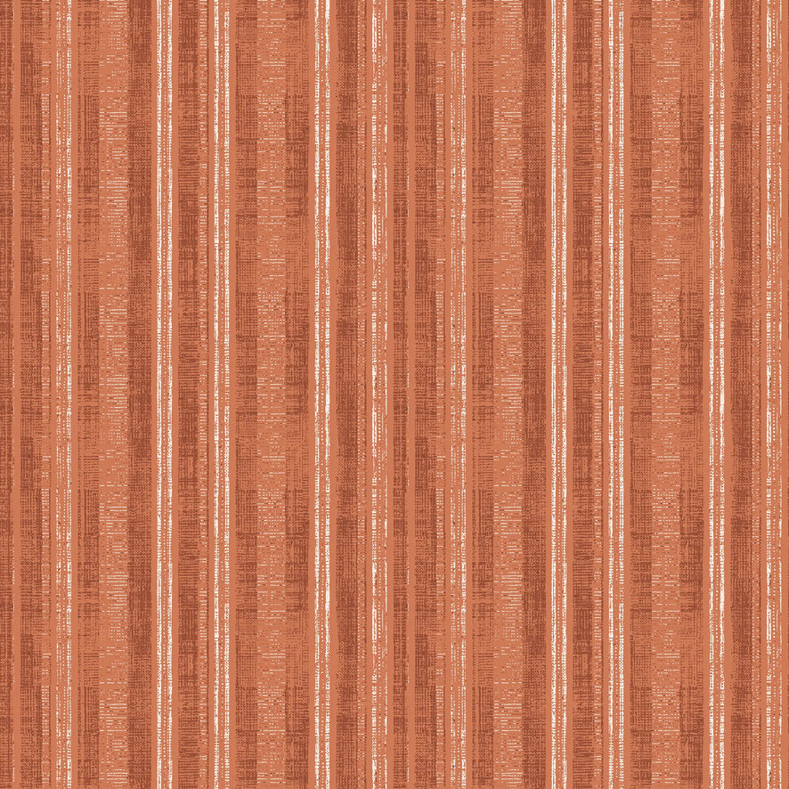 Artisan Stripe Wallpaper in Terracotta on Cream