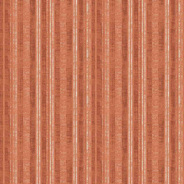 Artisan Stripe Wallpaper in Terracotta on Cream