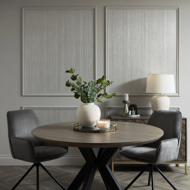 Aurous Metallic Wallpaper in Cool Grey and Silver