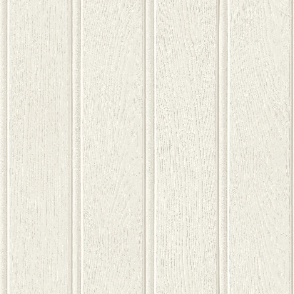 Beadboard Panel Wallpaper in Ivory Cream