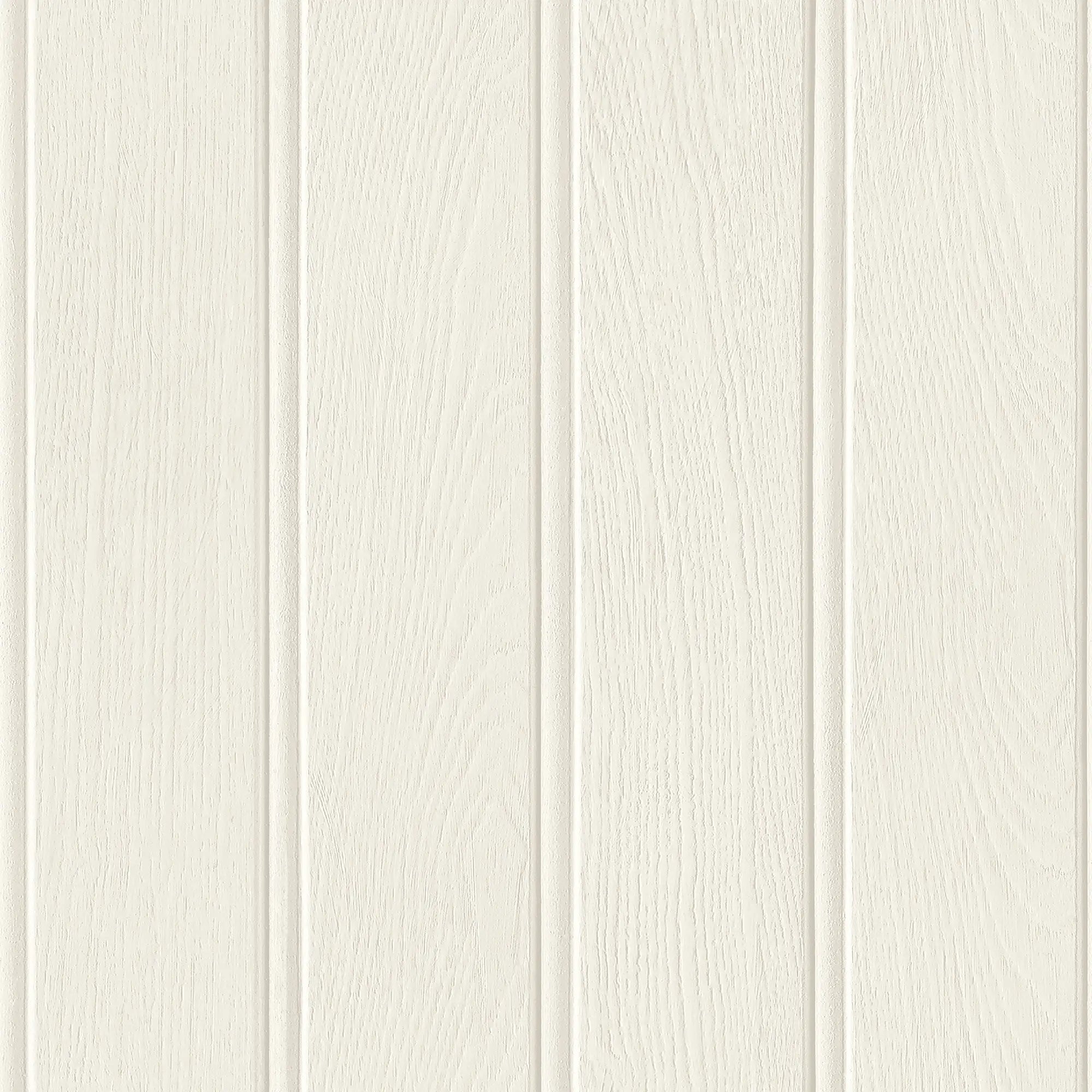 Beadboard Panel Wallpaper in Ivory Cream