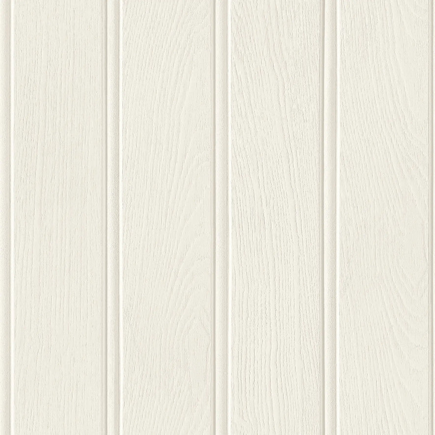 Beadboard Panel Wallpaper in Ivory Cream