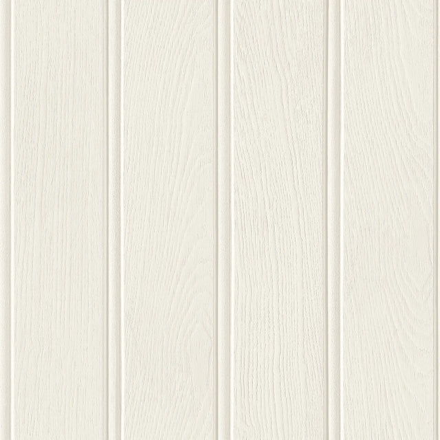 Beadboard Panel Wallpaper in Ivory Cream