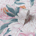 Beautiful Blooms Wallpaper in Pinks with Gold
