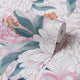 Beautiful Blooms Wallpaper in Pinks with Gold