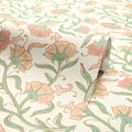 Boho Tendrils Wallpaper in Peach and Green