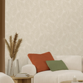 Broad Leaf Wallpaper in Almond Latte