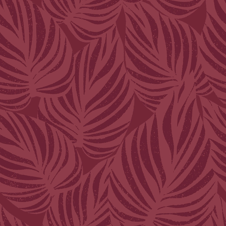 Broad Leaf Wallpaper in Ruby