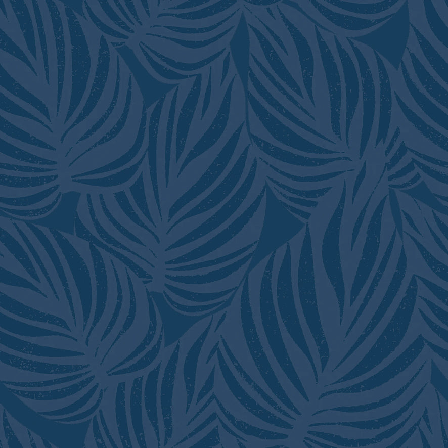 Broad Leaf Wallpaper in Sapphire