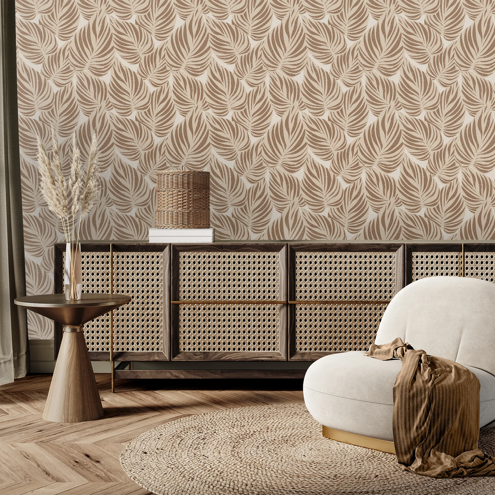 Broad Leaf Wallpaper in Mocha