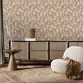 Broad Leaf Wallpaper in Mocha