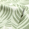 Broad Leaf Wallpaper in Pistachio on Cream