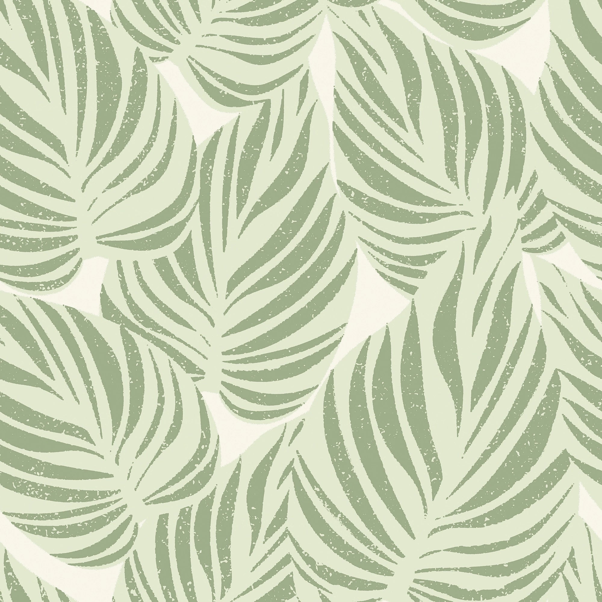Broad Leaf Wallpaper in Pistachio on Cream