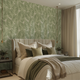 Broad Leaf Wallpaper in Pistachio on Cream
