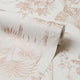 Rainforest Retreat Wallpaper in Rose Gold on Cream