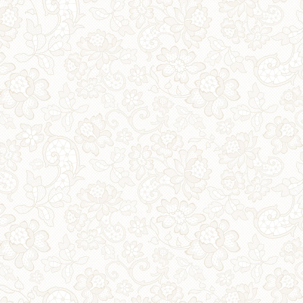 Brussels Lace Wallpaper in Cream