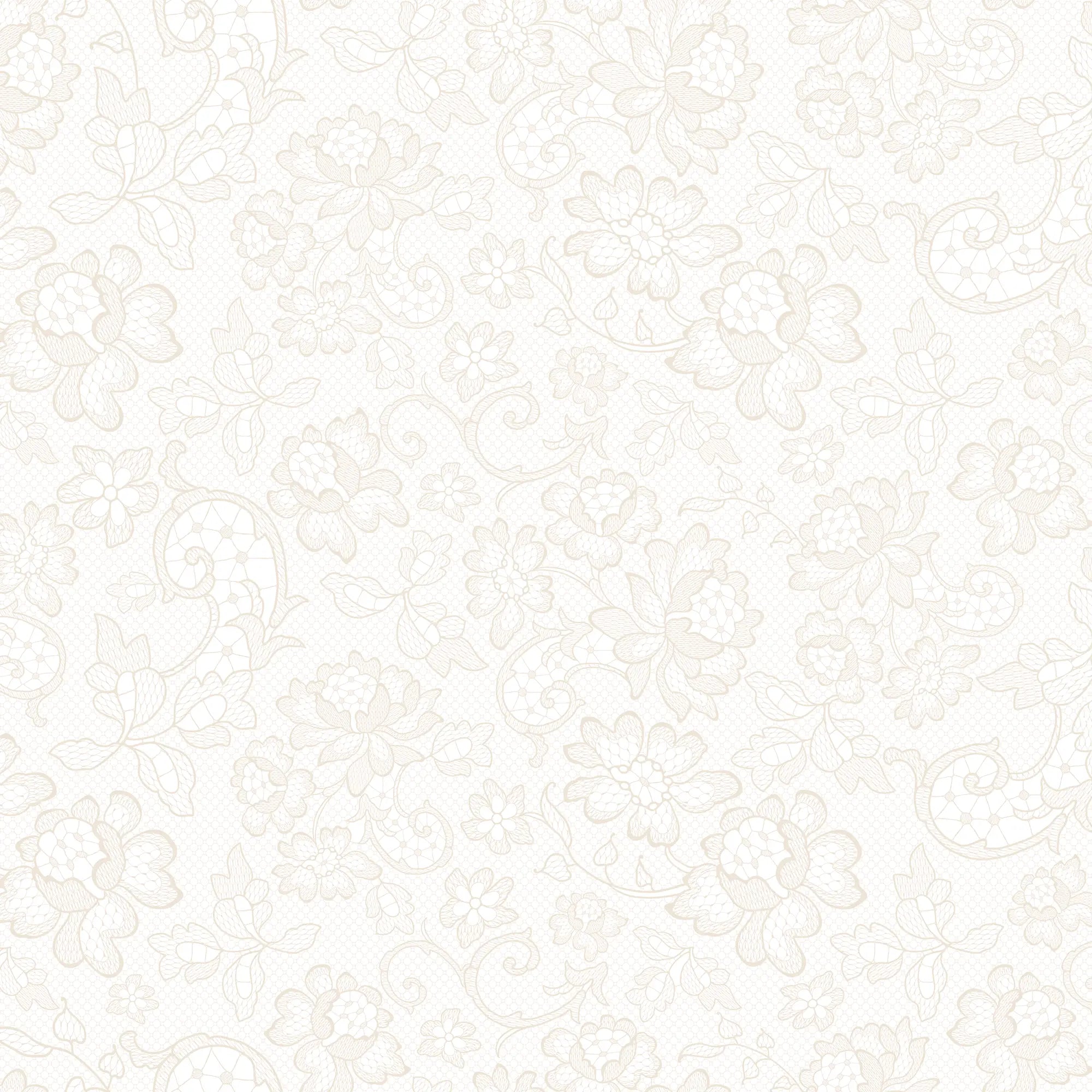 Brussels Lace Wallpaper in Cream