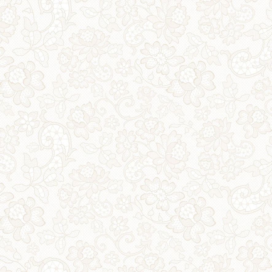 Brussels Lace Wallpaper in Cream