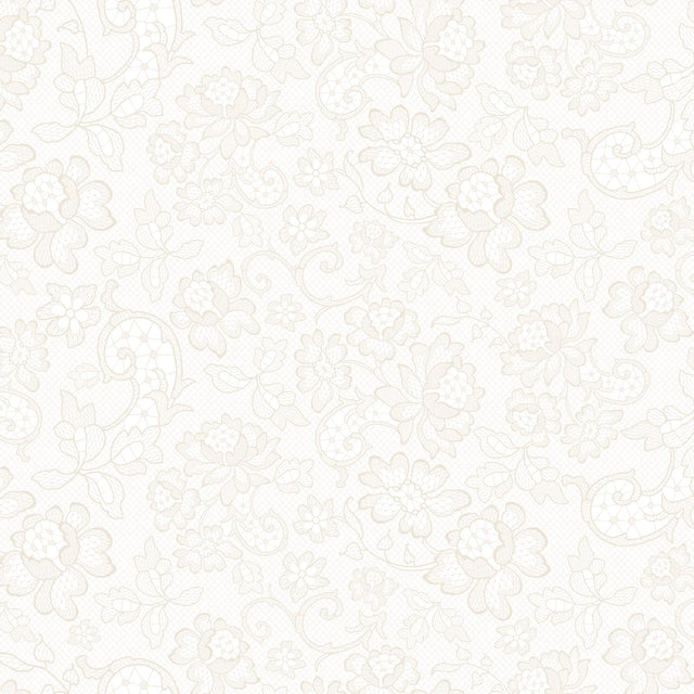 Brussels Lace Wallpaper in Cream