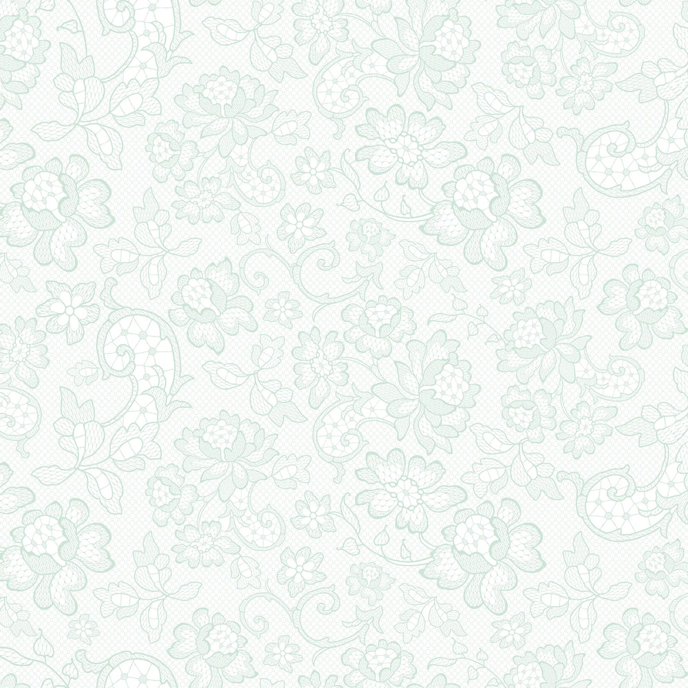 Brussels Lace Wallpaper in Mint