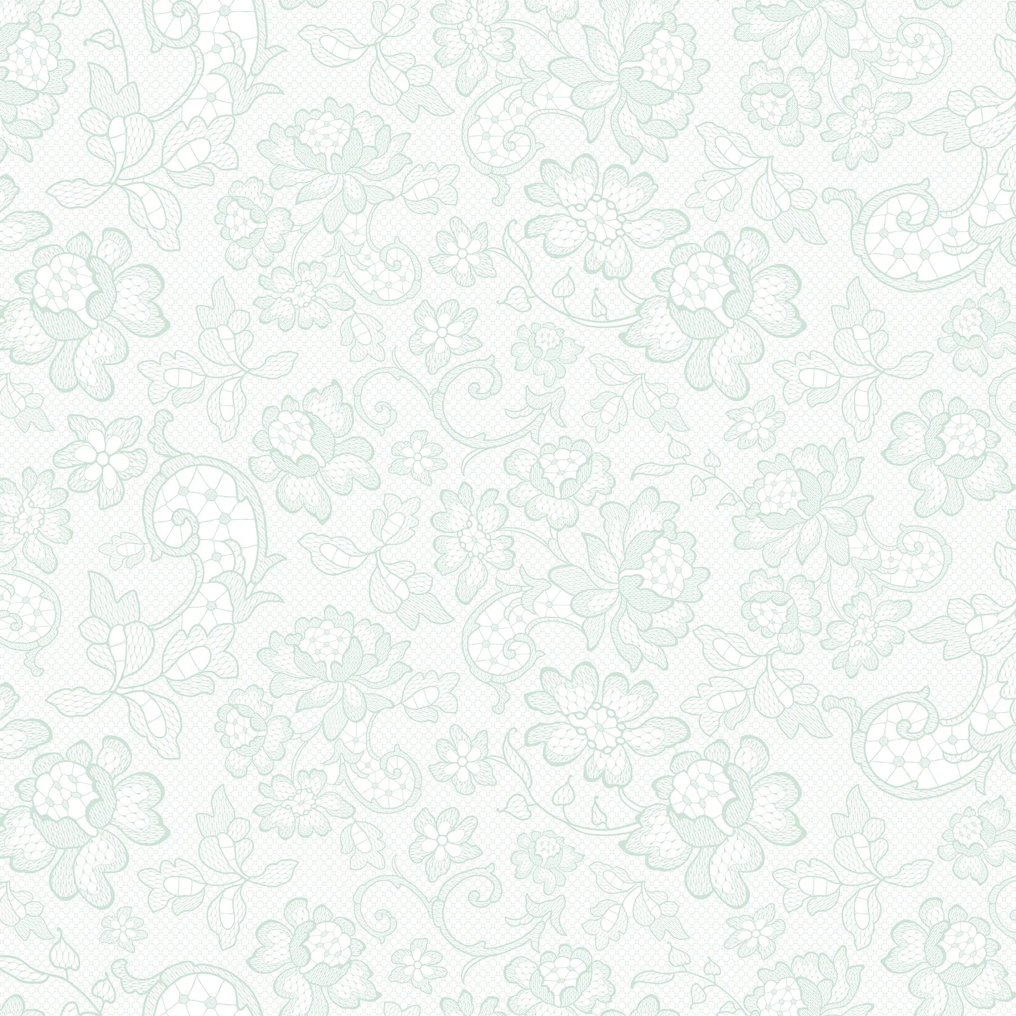 Brussels Lace Wallpaper in Mint