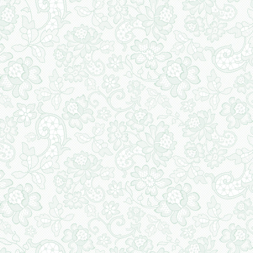 Brussels Lace Wallpaper in Mint