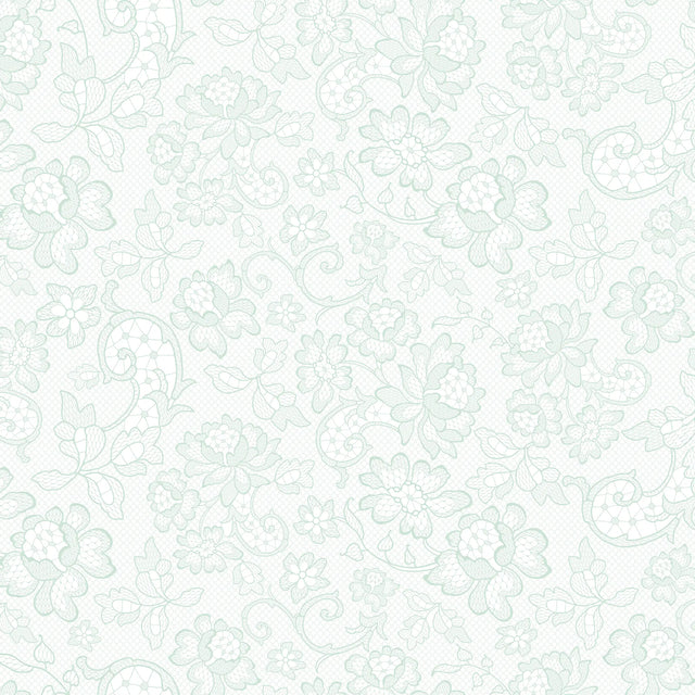 Brussels Lace Wallpaper in Mint