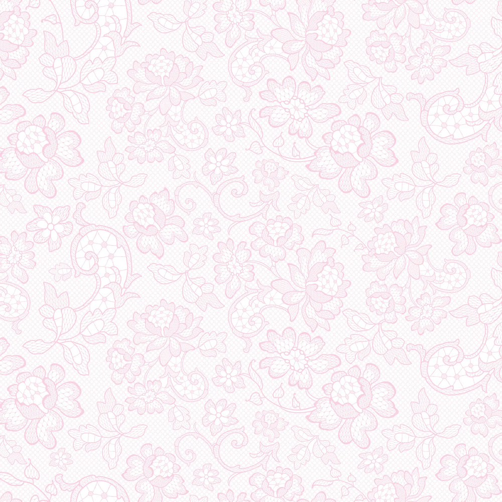 Brussels Lace Wallpaper in Pink