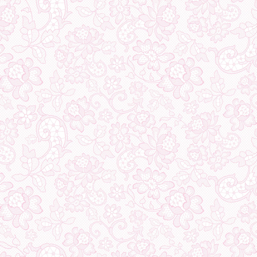 Brussels Lace Wallpaper in Pink
