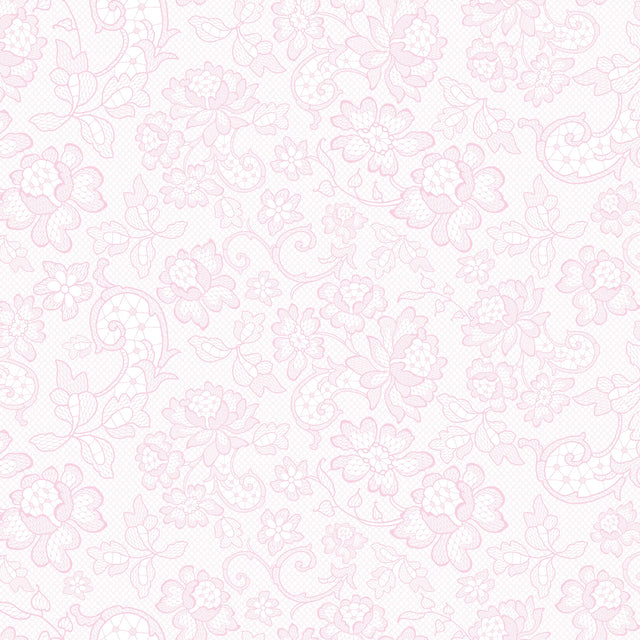 Brussels Lace Wallpaper in Pink