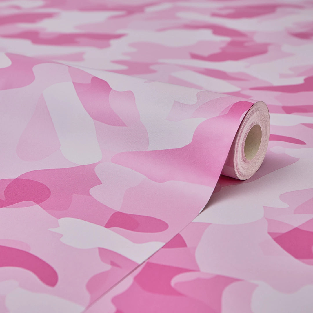 Camouflage Wallpaper in Pink