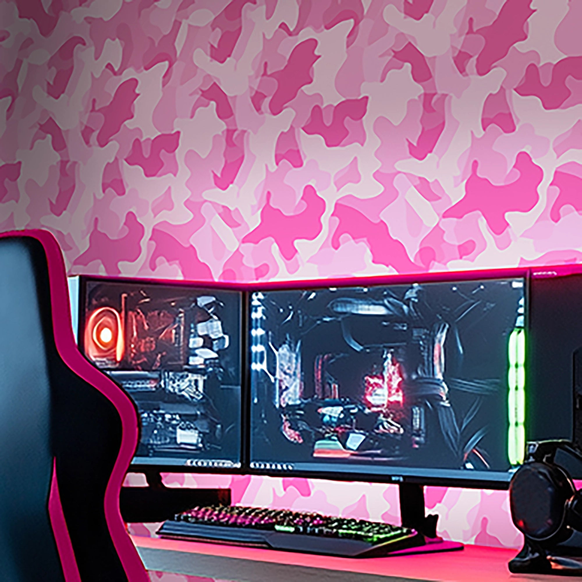 Camouflage Wallpaper in Pink