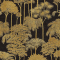 Canopy View Wallpaper in Gold on Charcoal