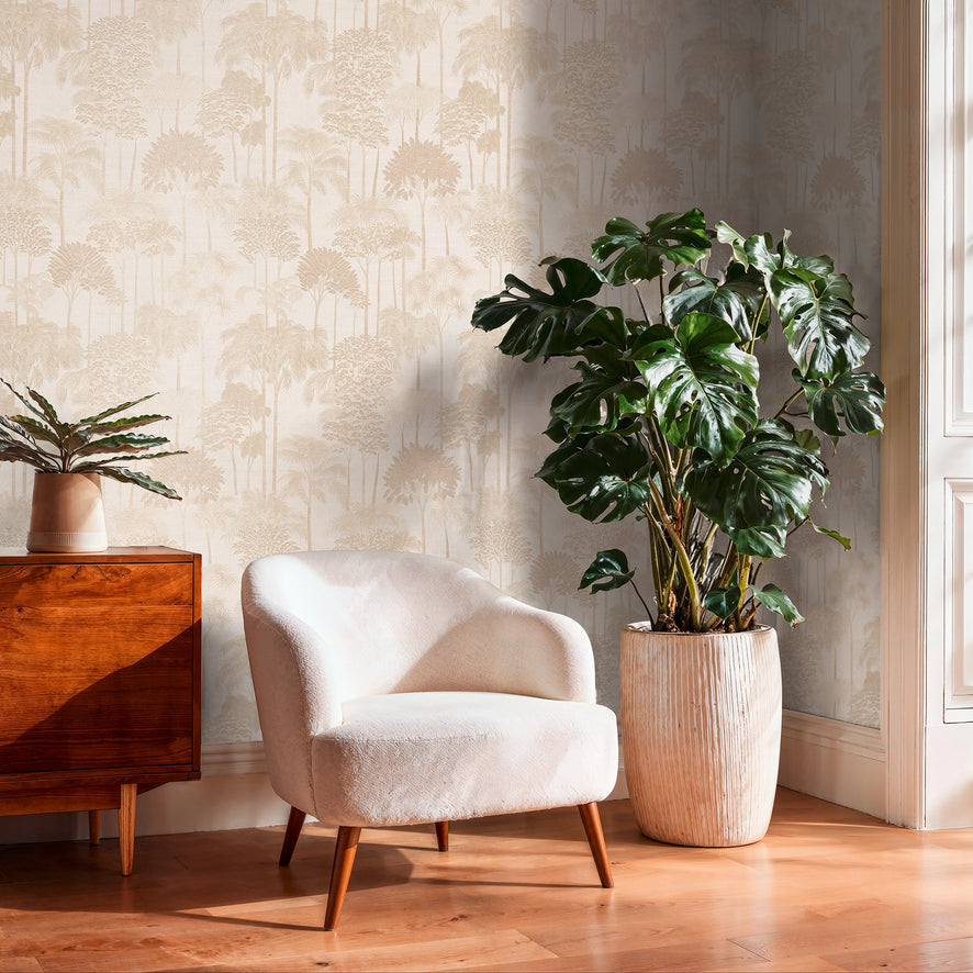 Canopy View Wallpaper in Gold on Cream