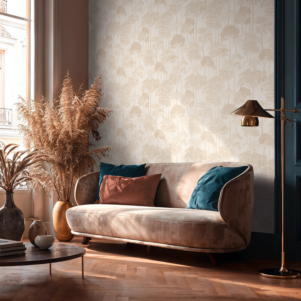 Canopy View Wallpaper in Gold on Cream